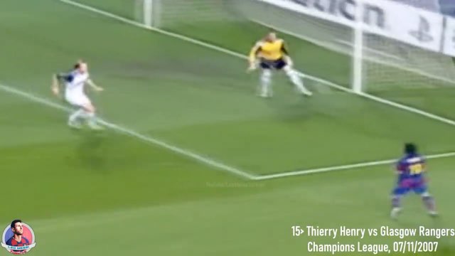 Messi Assist #15 vs Glasgow Rangers